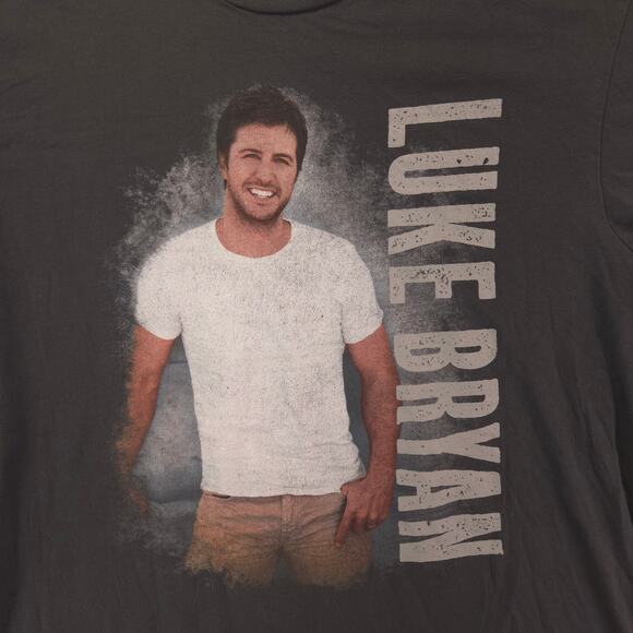 Luke Bryan Band Casual Short Sleeve Graphic T Shirt Mens Size Large L Gray - Picture 4 of 9